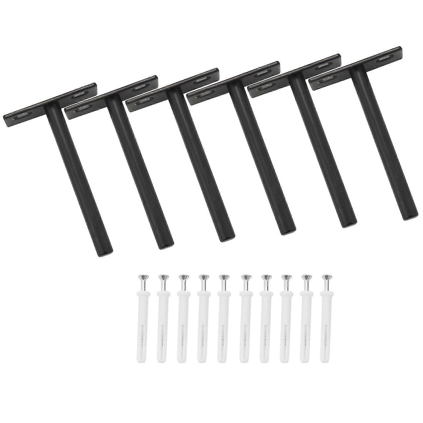 6pcs 4 Inch Floating Shelf Brackets Concealed Blind Shelf Support For Raw Wood Shelves