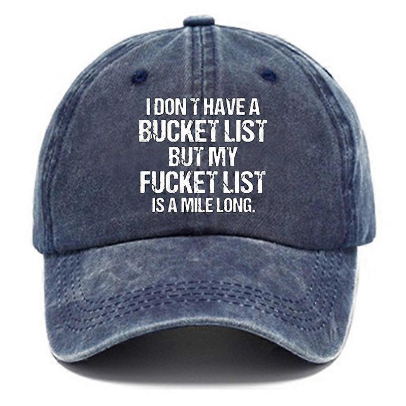 Washed Cotton Printed Hat Old Fashioned Pops Hat Navy