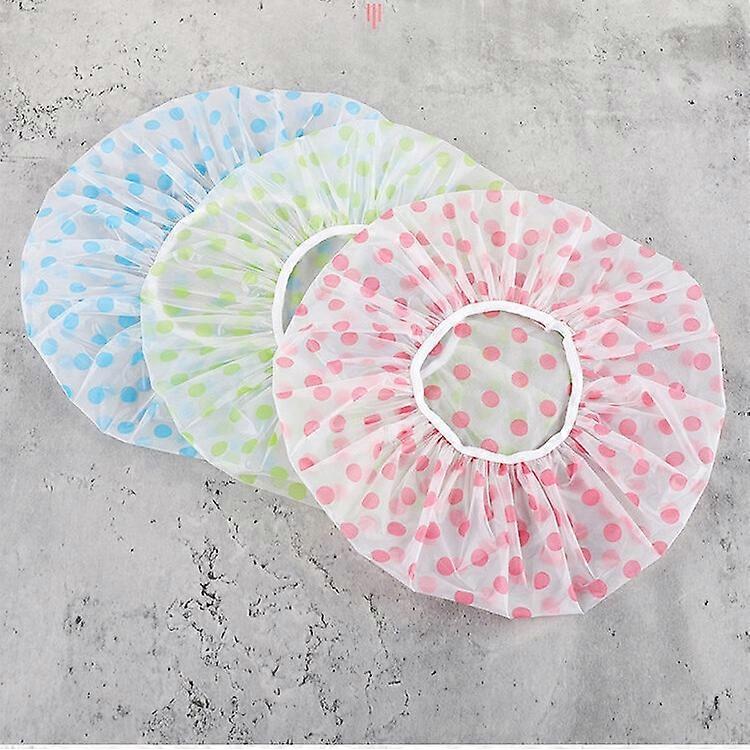 3 Piece Reusable Waterproof Shower Caps Plastic Cap