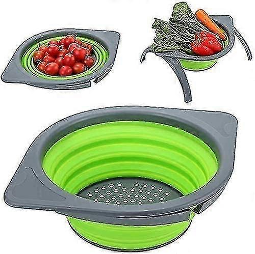 Ollapsible Colander Strainer, Storage Basket Drainer For Fruit Vegetable, Space-saver Folding Mesh W