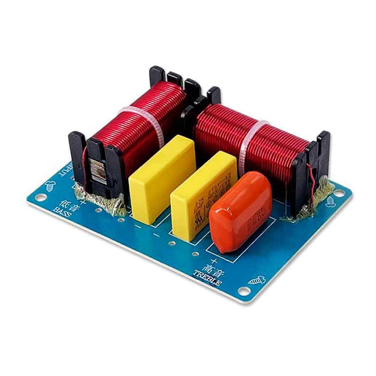 WEAH-228 2 Way Audio Speaker Frequency Divider 180W HiFi Audio Crossover Filter Module Board for DIY Speaker Treble Bass