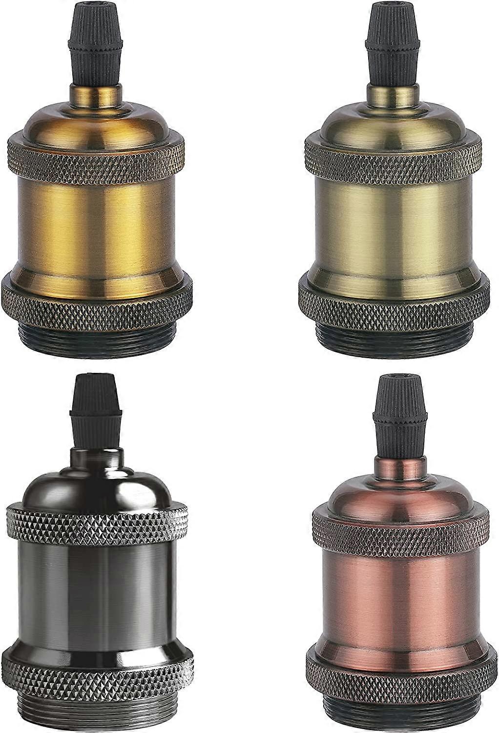 Vintage E27 lamp socket, Edison retro pendant lamp, Solid ceramic adapter, 4 Pieces mix socket