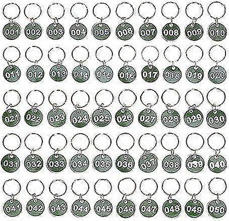 1-50 Numbers Key Chain Numbers Tags Locker Gym Key Rings Engraved Number With Key Rings Key Ring Aluminum Numbers Tag
