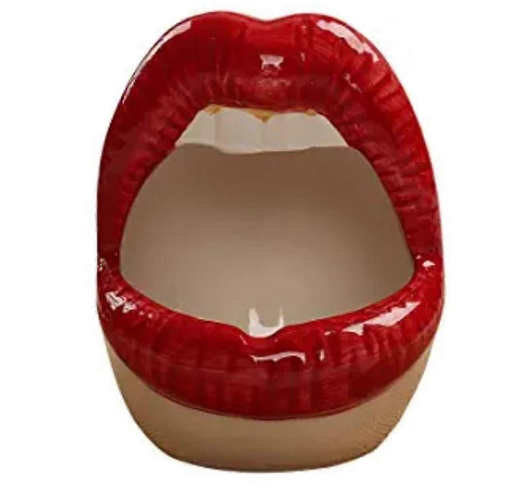 Creative Ceramic Ashtray Cigar Ash Holder Big Lips Shape Decoration for Home Office