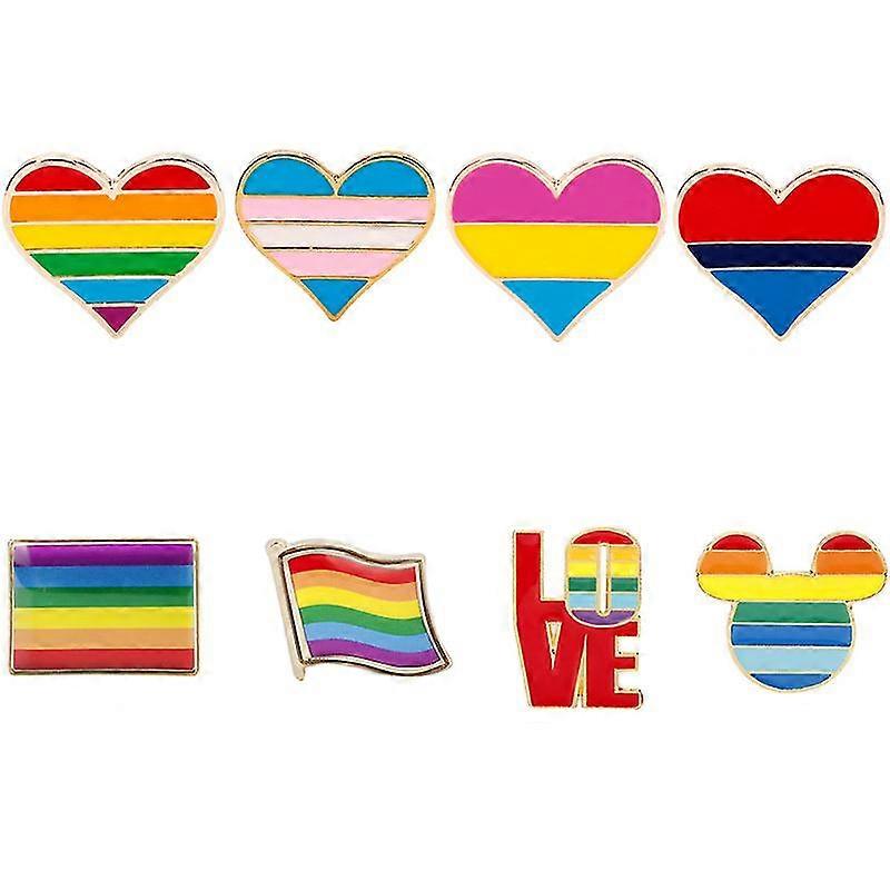 8pcs Rainbow Brooch