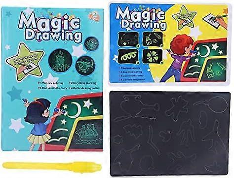 Doodle Board Learning Drawing Pad Writing Tablet Drawing Board Sketch Toy Developing Drawing with Light for Sketch Toy for Drawing Board(KZ-A5-19 Blue