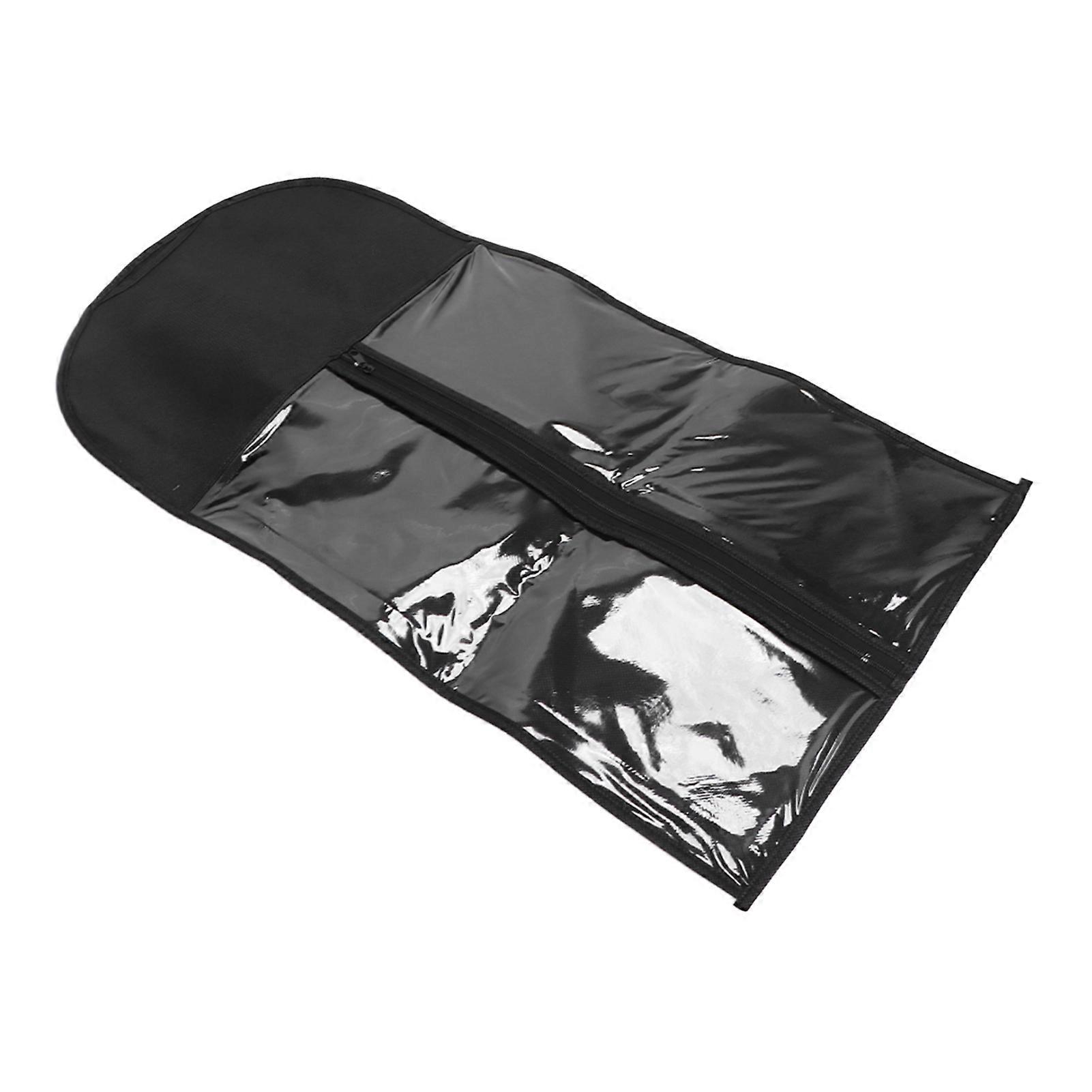 Wig Storage Bag Portable Hair Extensions Dustproof Storage Bag with Strong Zipper for Travel DailyBlack