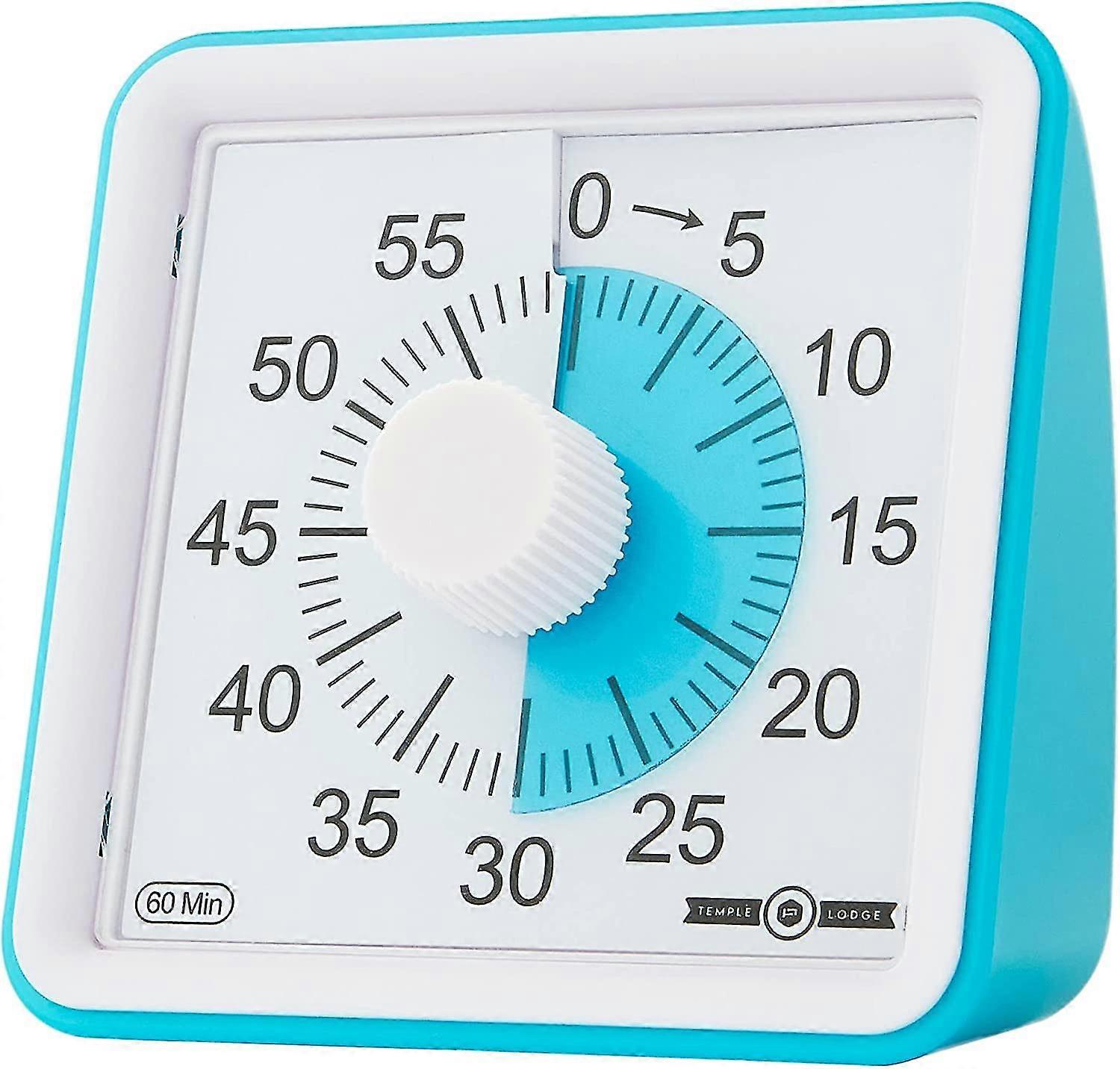 Temple 60-minute Visual Timer- Clock Timer For Kids- Time Management Tool- Silent Countdown Timer-multipurpose- Practical- Easy To Use (blue) (tlvt03)