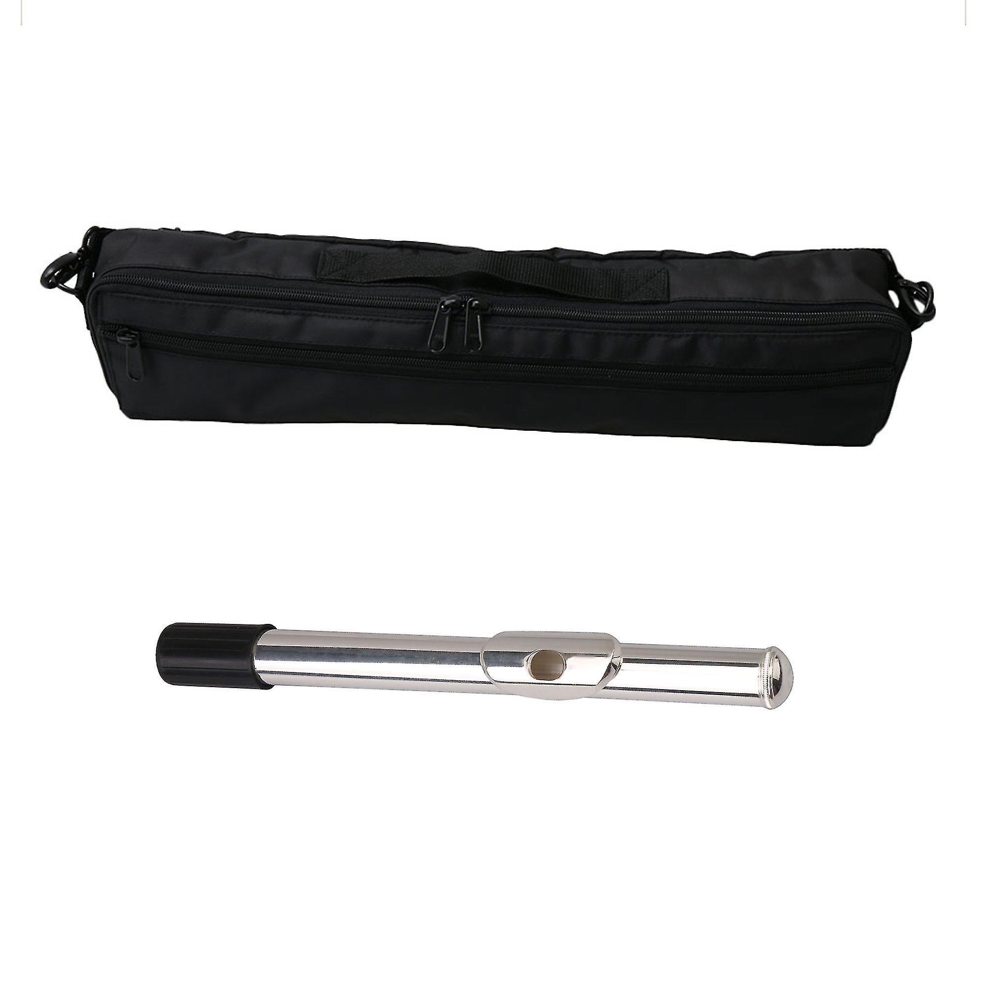 Flüt Küçük Parçalar Siyah 17 Delikli Flüt Kanvas Taşıma Çantası W / Flüt Ağızlık Onarım Parçası