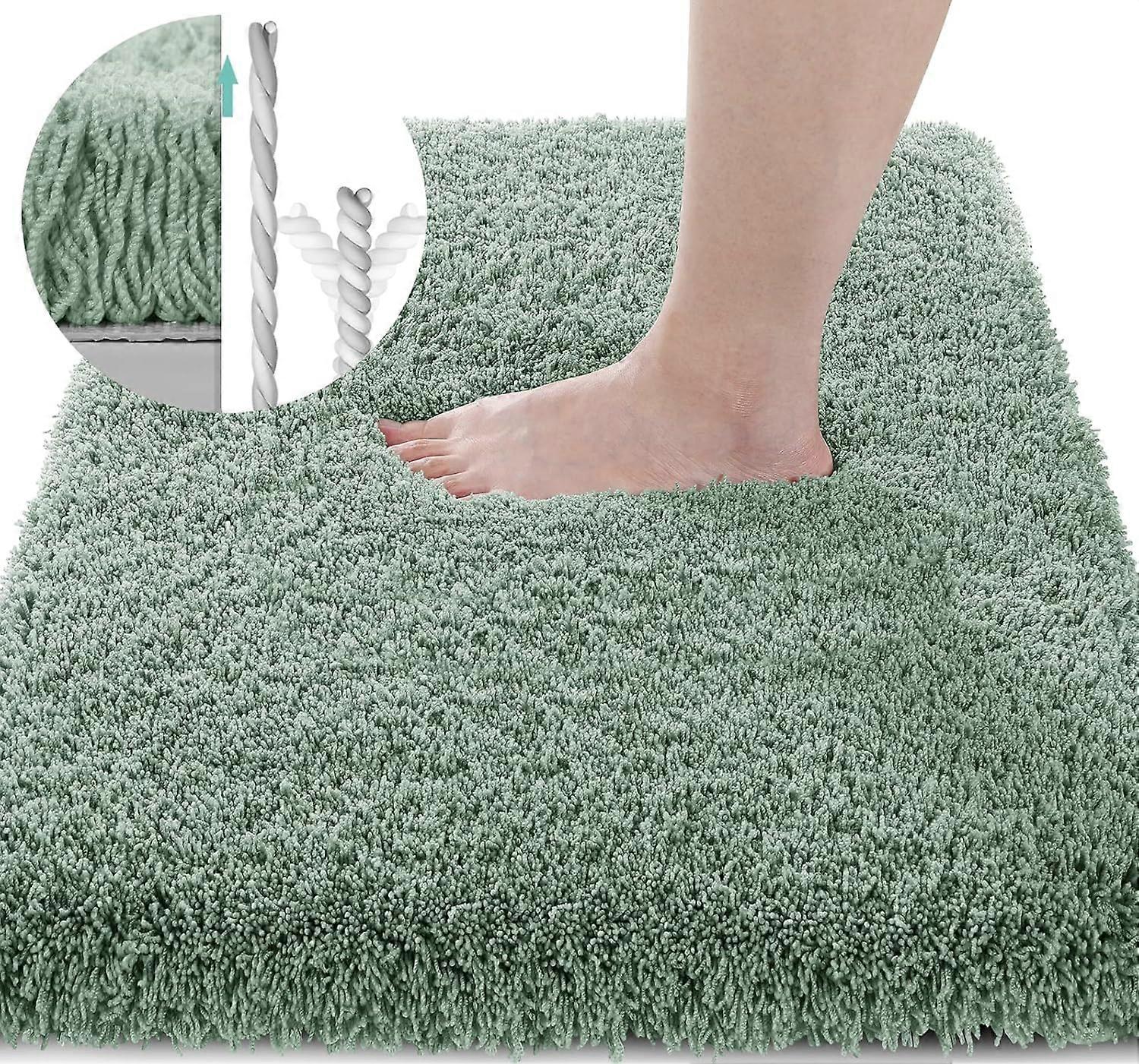 Luxury Fluffy Bathroom Rugs, Super Elastic Soft Thick Plush Bath Mat, Non-Slip Water Absorbent, Easier to Dry, Durable Shaggy Microfiber Floor Carpet