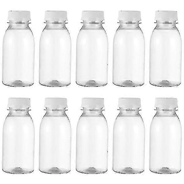 10pcs 200ml Transparent Plastic Milk Storage Bottles Beverage Drinking Bottles