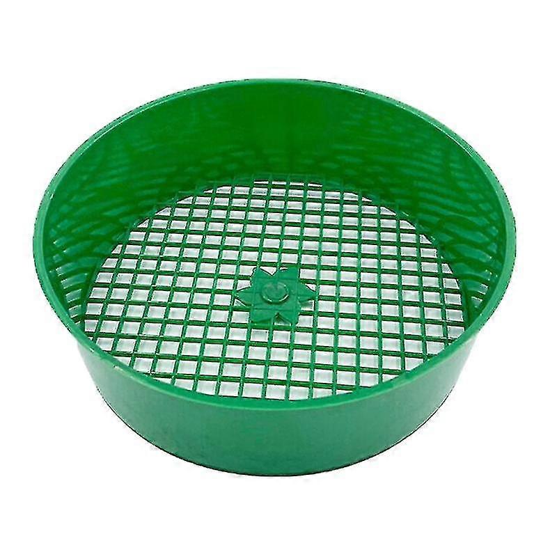 Green Round Garden Sieve Plastic Riddle Stone Sand Seedling Mesh Sieve Garden Tools For Compost Soil Stone Mesh Garden Tool Seed Taming Sieve Plantin