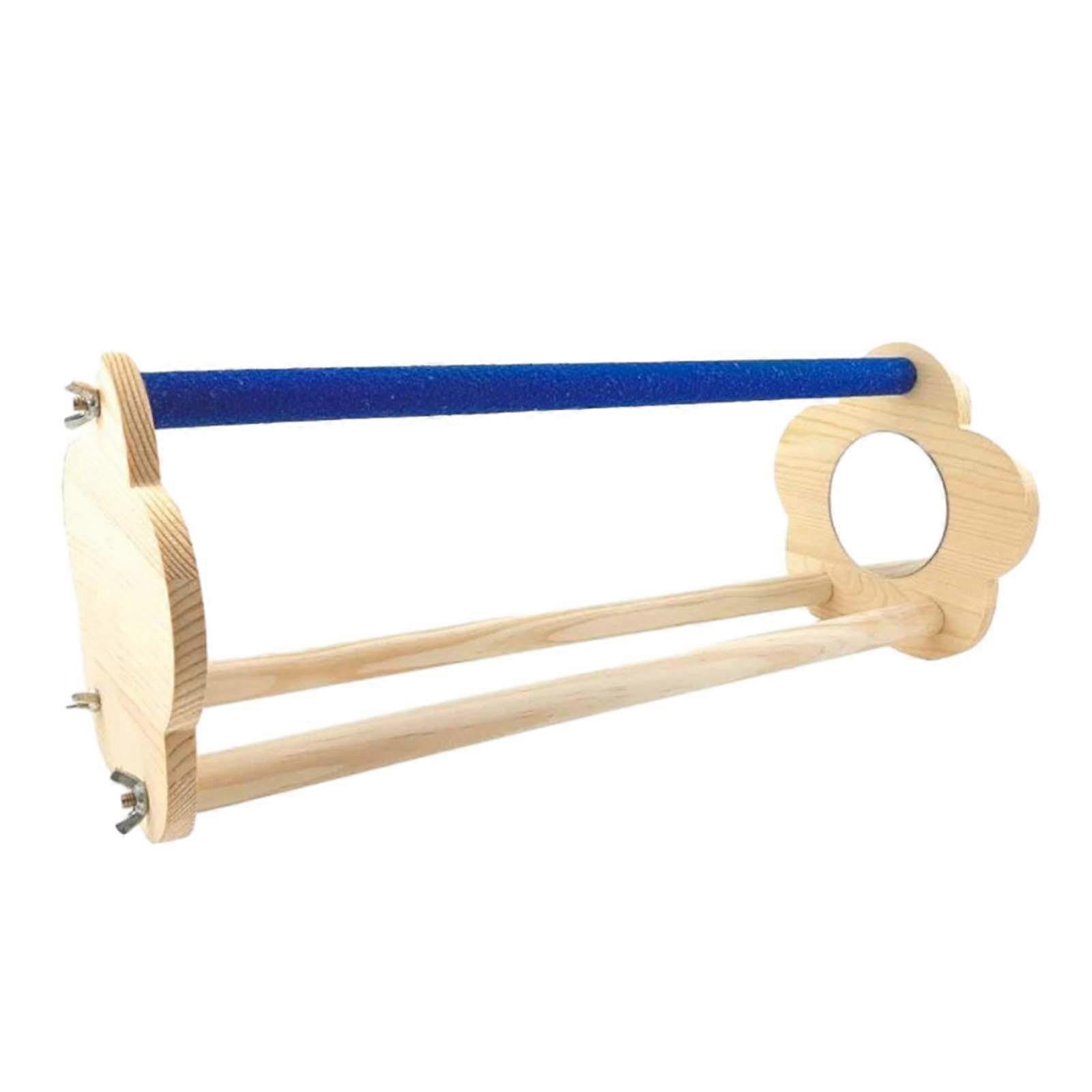 Pulcino Persico con Specchio Pollo Persico Accs Fatto A Mano Pet Playing Roosting Bar Rack Stand di Legno per Coop e Brooder Pappagallo Uccello