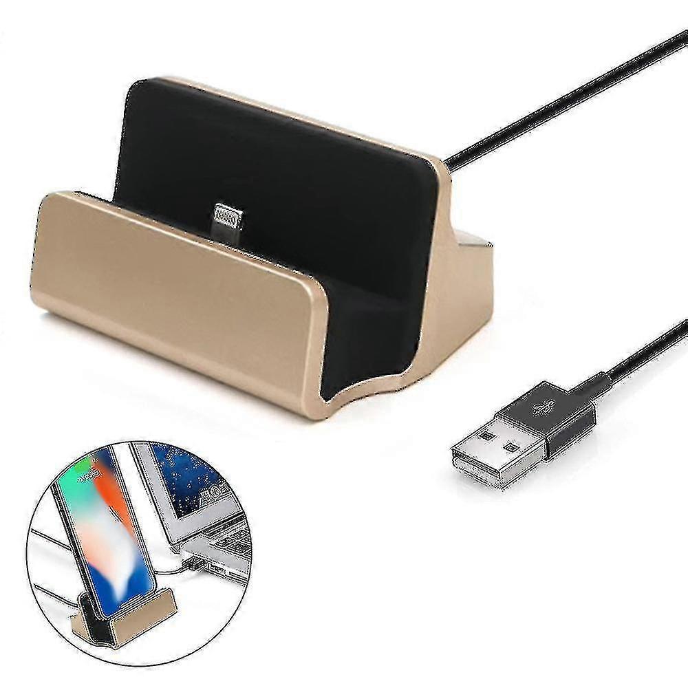 Iphone Desktop Ladestation Schnellladegerät Daten Sync Stand, Schwarz