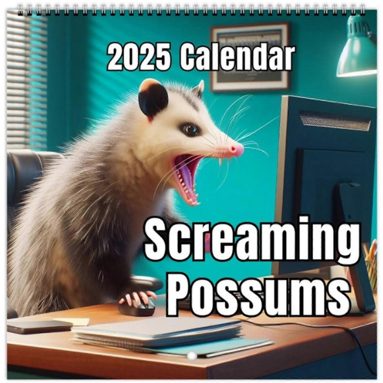 2025 Screaming Possum Wall Calendar - Χοντρό χαρτί, σπειροειδές δέσιμο