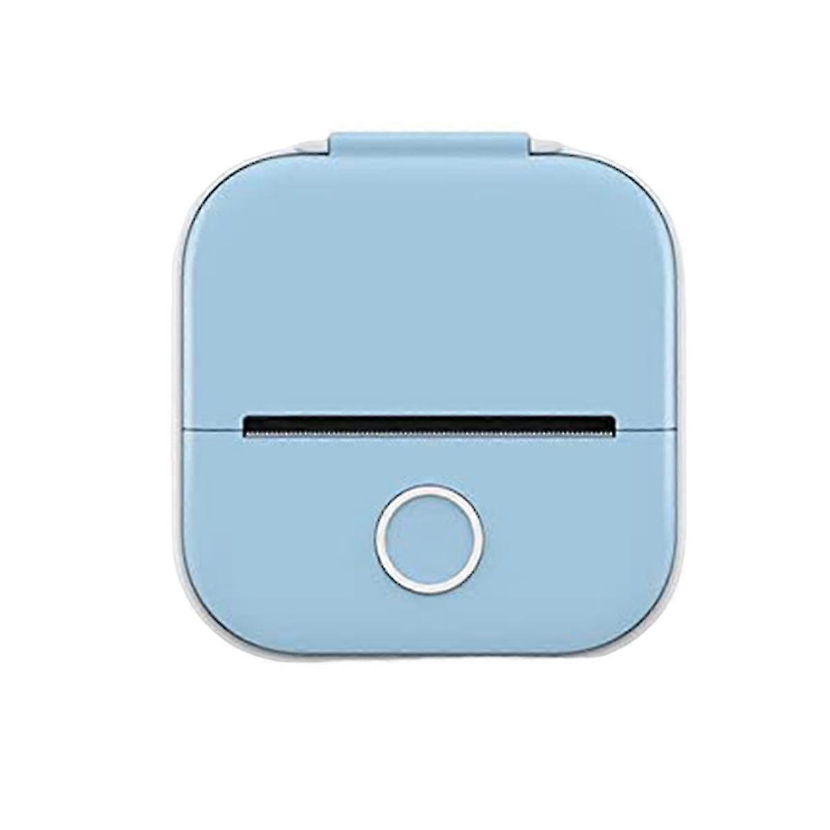 طابعة جيب صغيرة ، طابعة ملصقات محمولة جديدة على الفور ، طابعة حرارية جيب صانع الملصقات (أزرق)
