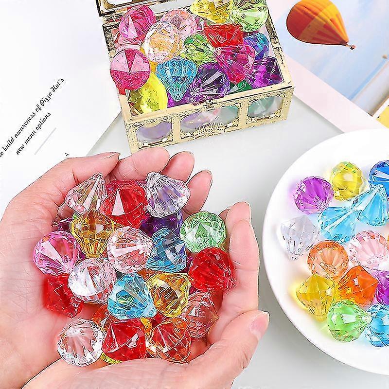Diving Gem Pool Toy 30 Duże kolorowe diamenty ze skarbem Pirate Box Pływanie -25mm
