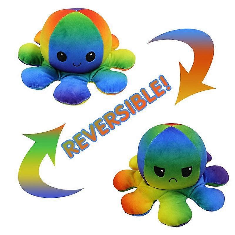 Reversible Octopus Plush Toys Doll 20cm, Show Your Mood Without Saying A Word Multi-color Optional