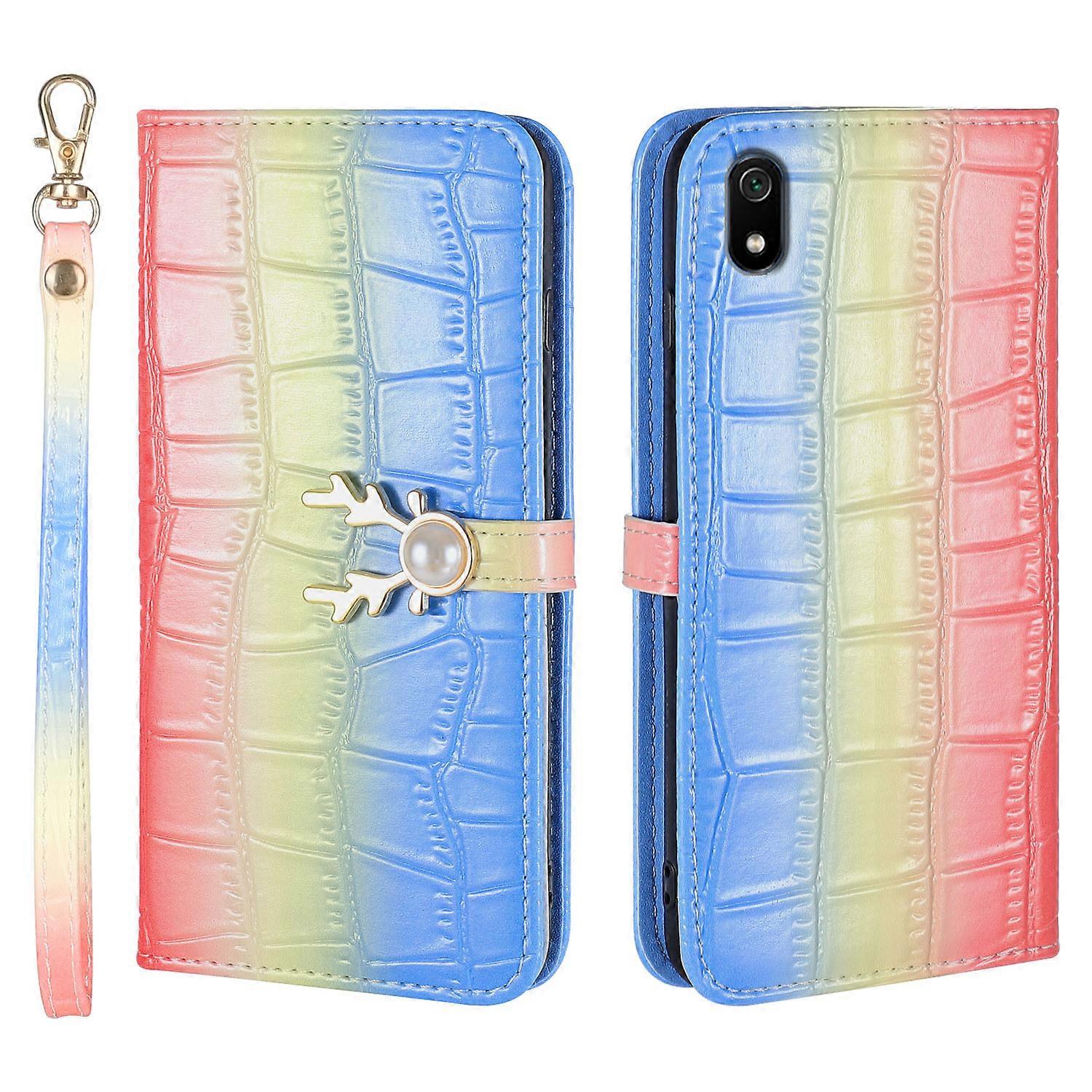 Elk Pattern Phone Case for Redmi 7A with Card Holder, lanyard, PU Leather Material, Wallet Function, Corner Fall Protection
