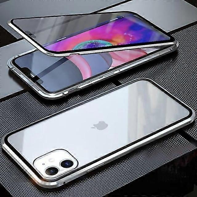 Magnetic Double Sided Case for Apple iPhone 13 12 11 Pro Max Mini X XR XS Max 8 7 Plus Magnetic Full Body Cases Transparent Hard Metal Protective Cove