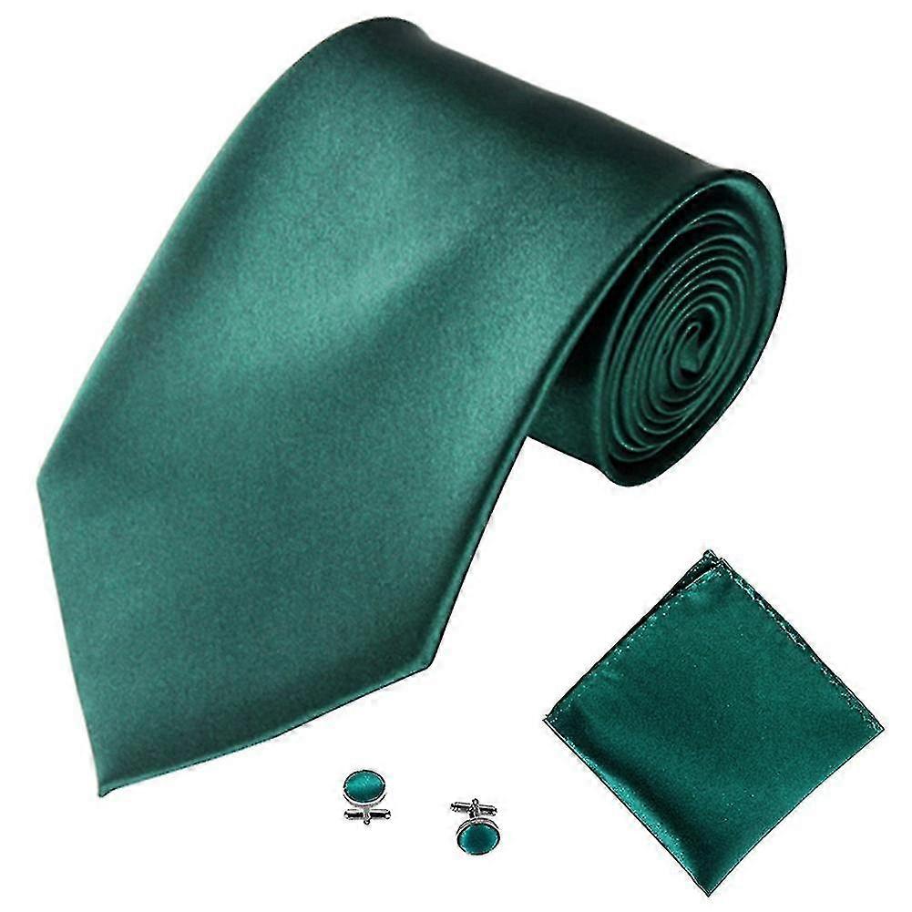 Herremode Ensfarvede dragter Slips Halskæde Manchetknapper Hanky Set Tuxedo Suit