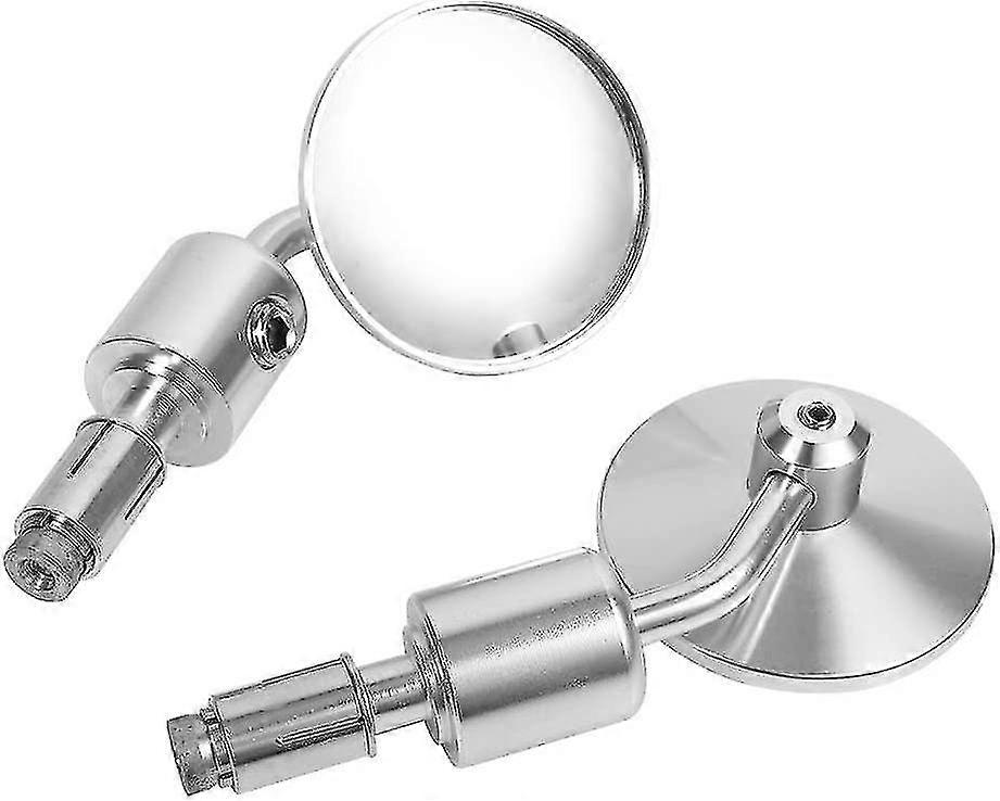 Cycle View S,1 P 7/8" Round Bar Bar End View S Sides For Cycle Bike Scooter (silver)
