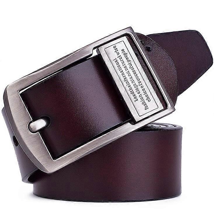 115cm Men Pin Buckle Two-layer Cowhide Belt