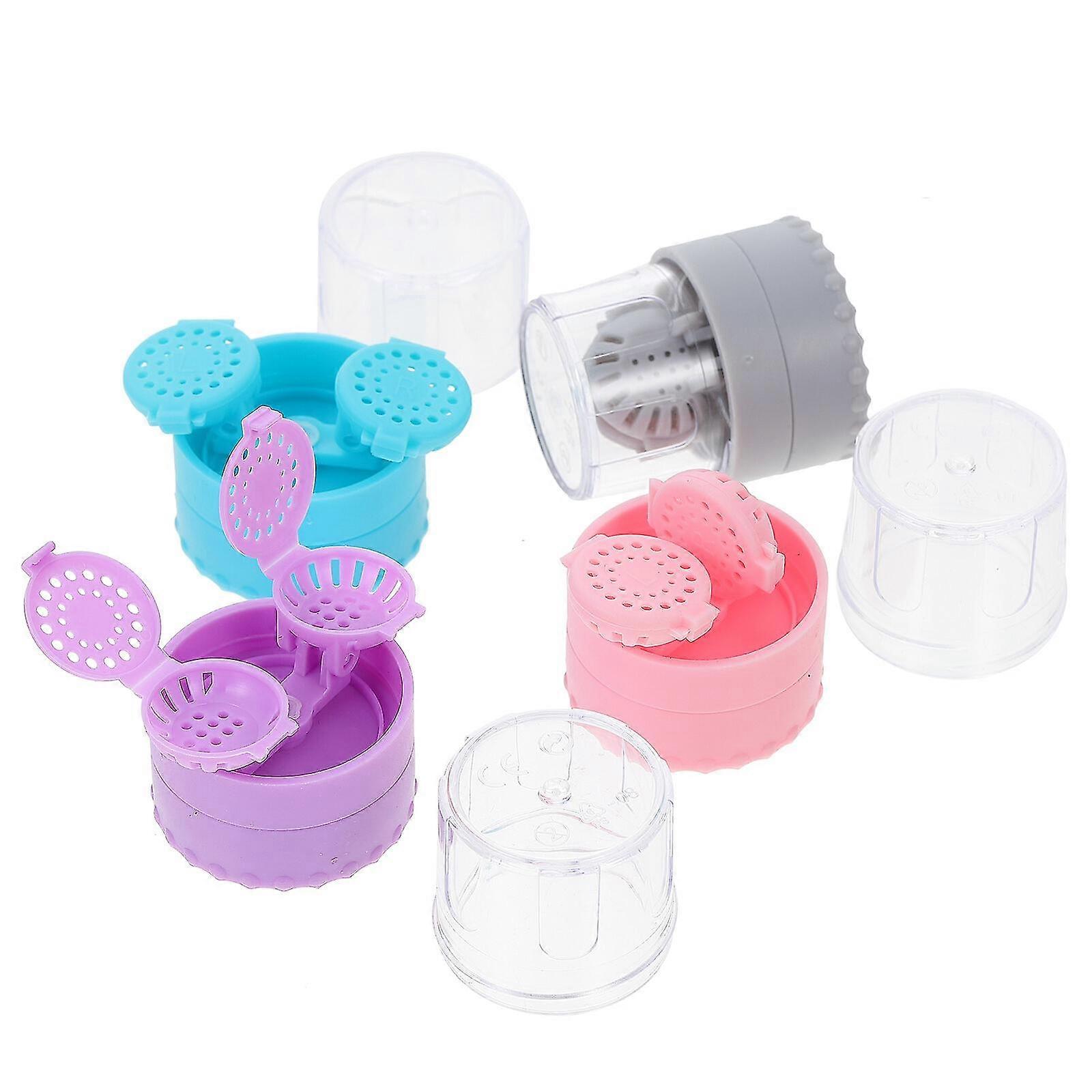 4pcs Portable Contacts Lens Cleaners Practical Lens Cleaning Cases (assorted Color)