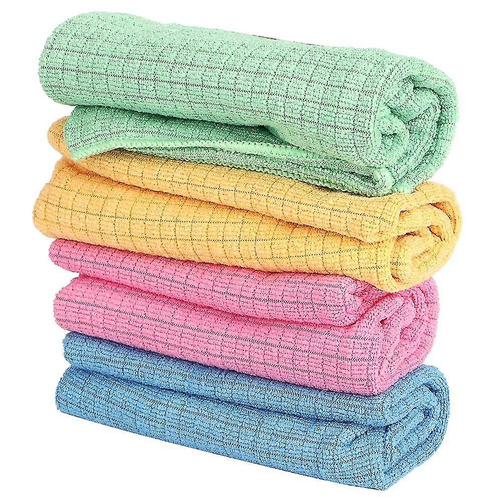 4pcs Microfiber Cleaning Cloth Absorbable Dish Cleaning Towel Kitchen Clean Tool