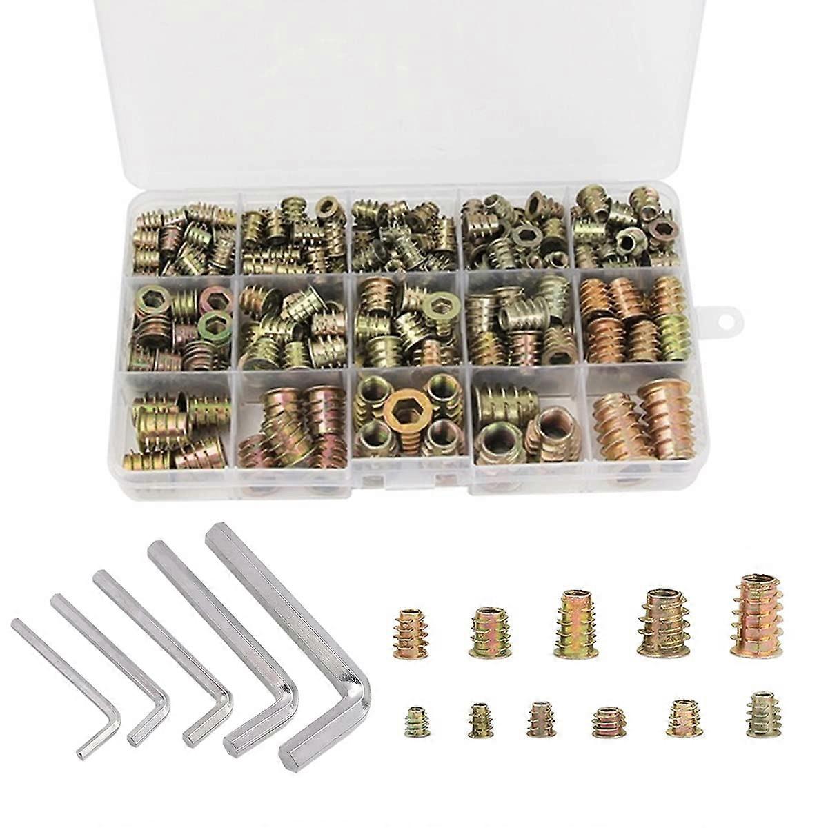 crous Hexagonaux M4 M5 M6 M8 M10 avec Inserts Filets, Alliage de Zinc Insert Filet Hexagonale crous Inserts(230PCS) SL250