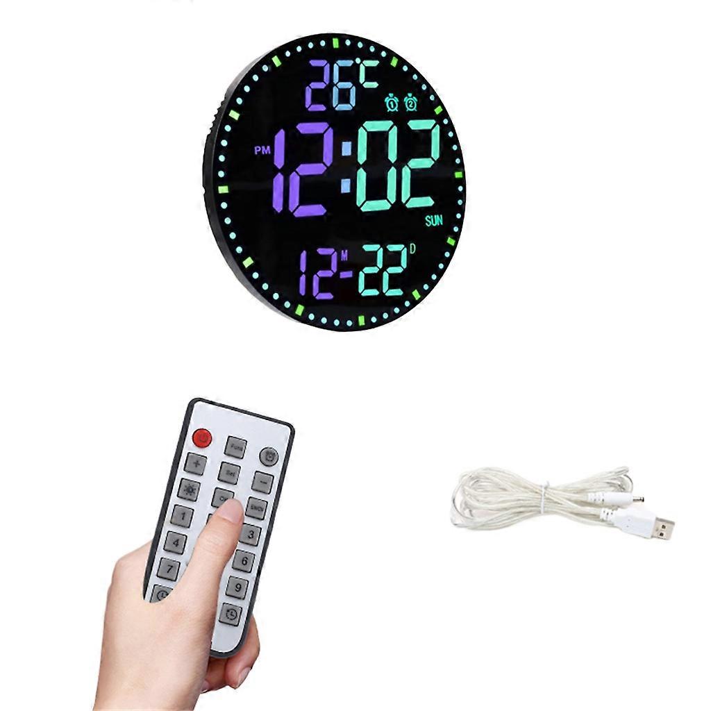 USB Powered Large LED Digital Wall Clock ,Wall Mounted Remote Control