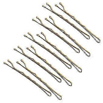 48pcs Haarspangen Spiral Stoving Lack Haar Bobby Metal Styling Barrettes für Frauen Lady (gold)