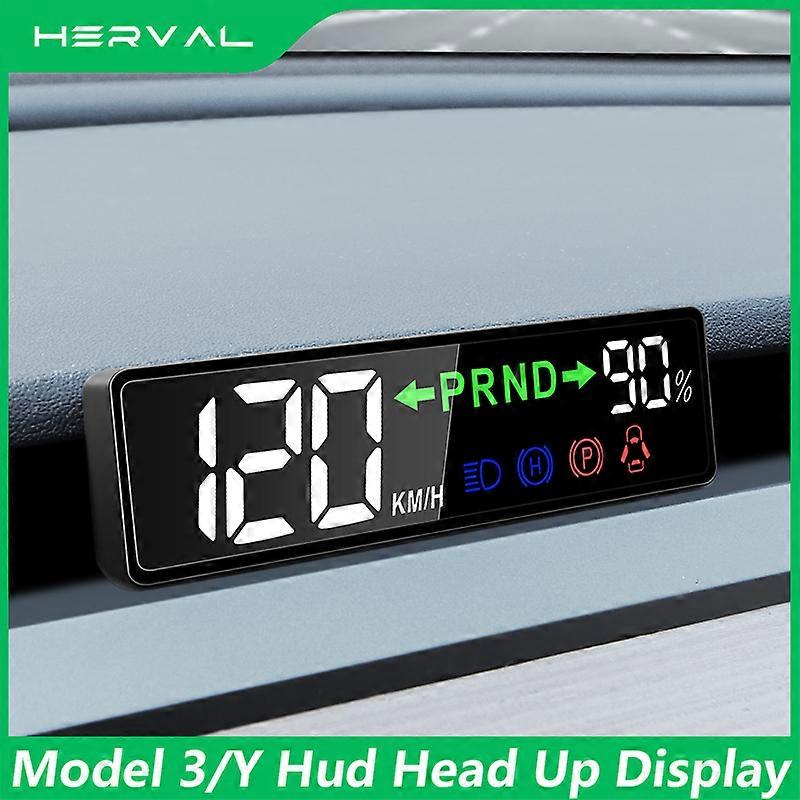 Herval HUD Head-up Display for Tesla Model 3 Model YDedicated Head-up Display SpeedometerFor Tesla bilelektronikk tilbehør