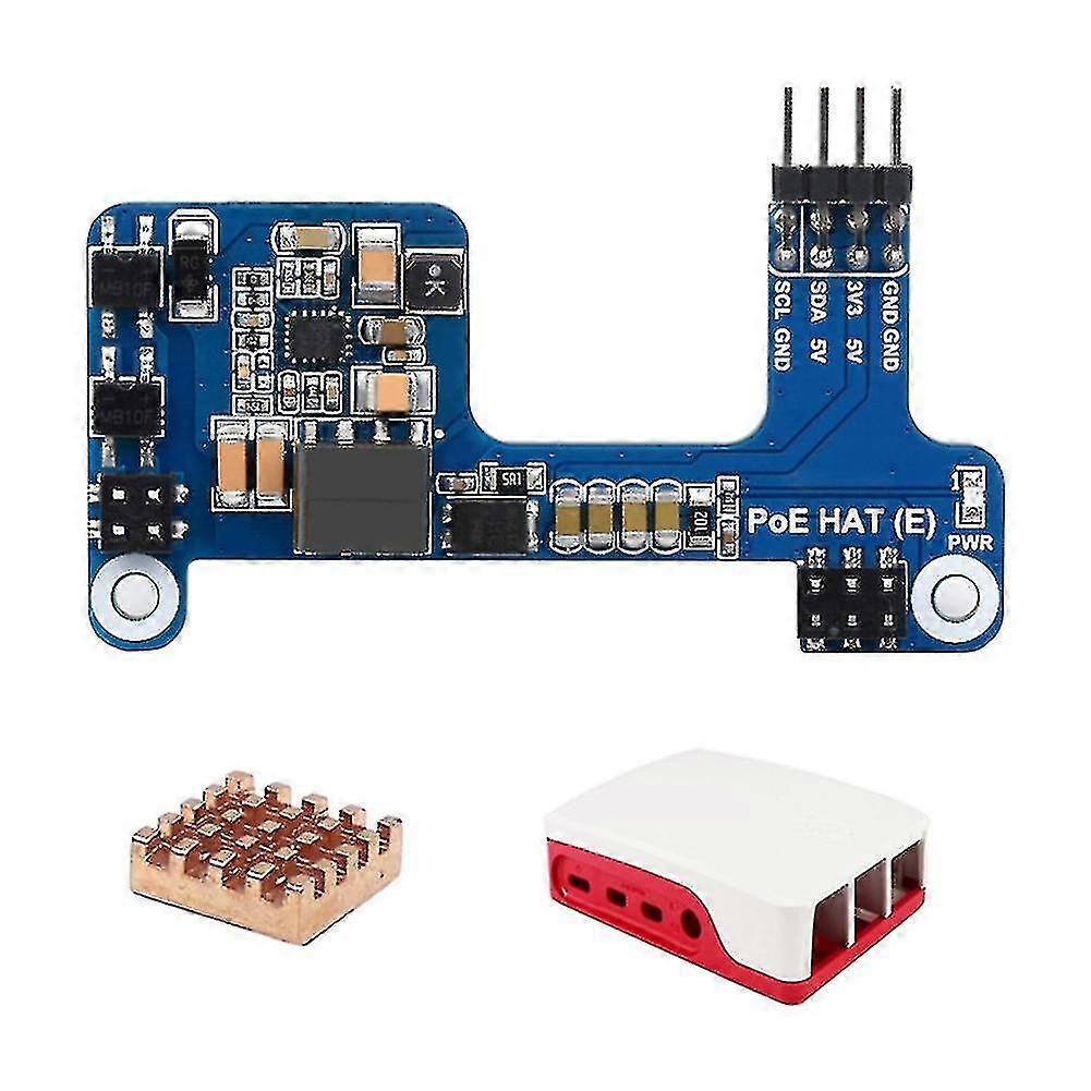 Compatible With Poe Hat (e) Ethernet Over Expansion Board With Heatsink+case Compatible With 3b+/4b Ieee 802.3af PXCL