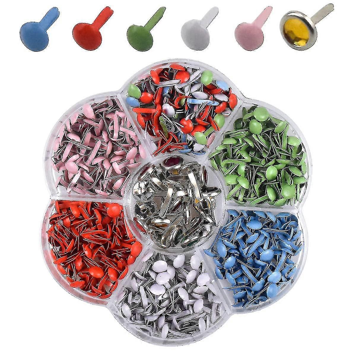 320 قطعة سبليت دبابيس سكرابوكينغ برادس جولة ملونة معدنية باستيل كرافت مشابك الورق للحرفية DIY ختم المنزل