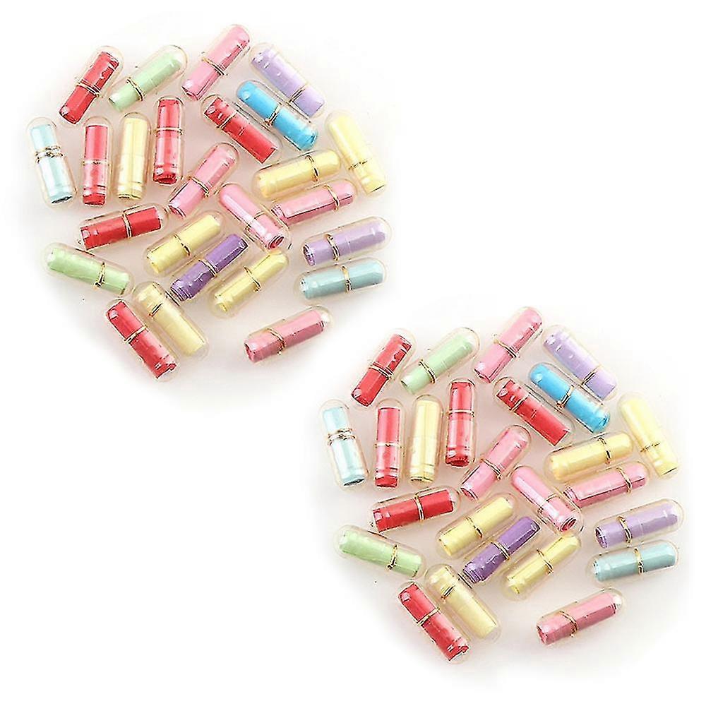 100pcs Lovely Mini Pill Shaped Message Bottles Letter Friendship Wishing Bottles For Wedding Decoration, Party Favors