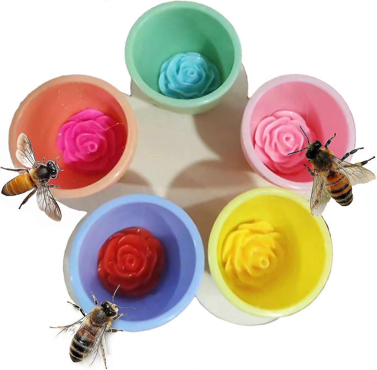 Bee Insect Drinking Cup, Bee Cups for Garden, Colorful Insect Drinking Station, Bee Cups for Thirsty Pollinators,Mini Drinking Cups Used by Bees in ga