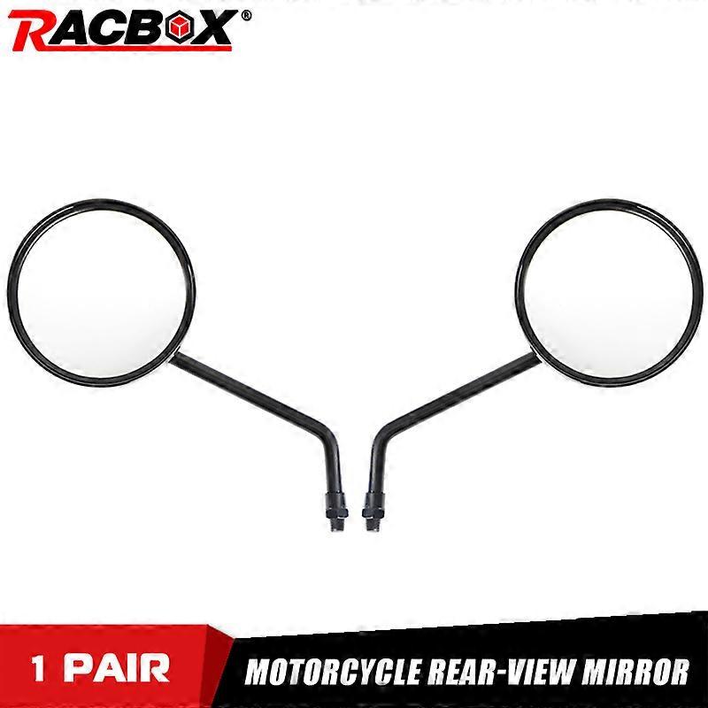QX Motorcycle Rearview Mirrors Motorbike Retro Rear View Mirror Scooter Black Round Back Mirror For Sym Kymco Vespa Accessories