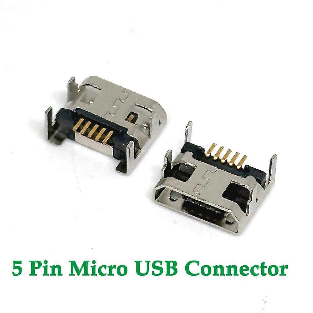 5Pin Micro USB 连接器母端口插孔焊塞 SMD SMT Android 手机数据充电插座 5P Micro USB DIY 维修适配器