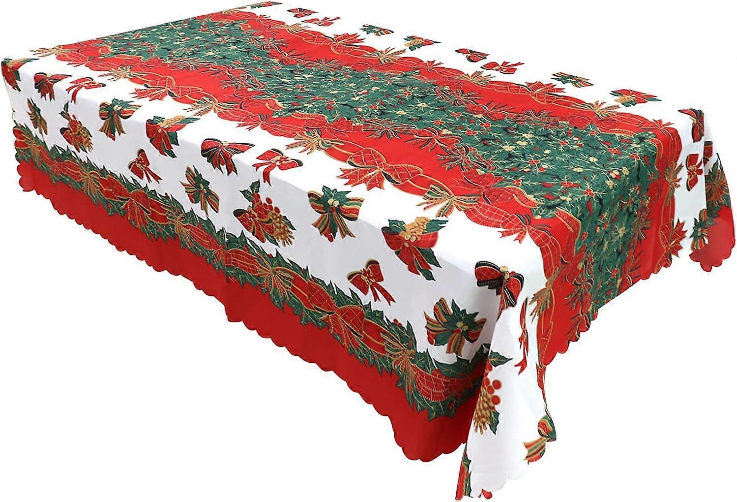 Rectangular Christmas Tablecloth Polyester Stain Proof Christmas Tablecloth Christmas Tree Patterns for Christmas Table Decoration Rectangular Table L