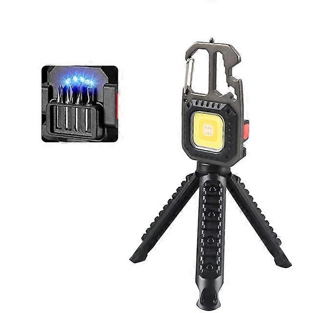 Mini COB LED Flashlight Screwdriver Window Breaking Hammer Multifunction Keychain Light Portable Work Light Camping Lantern