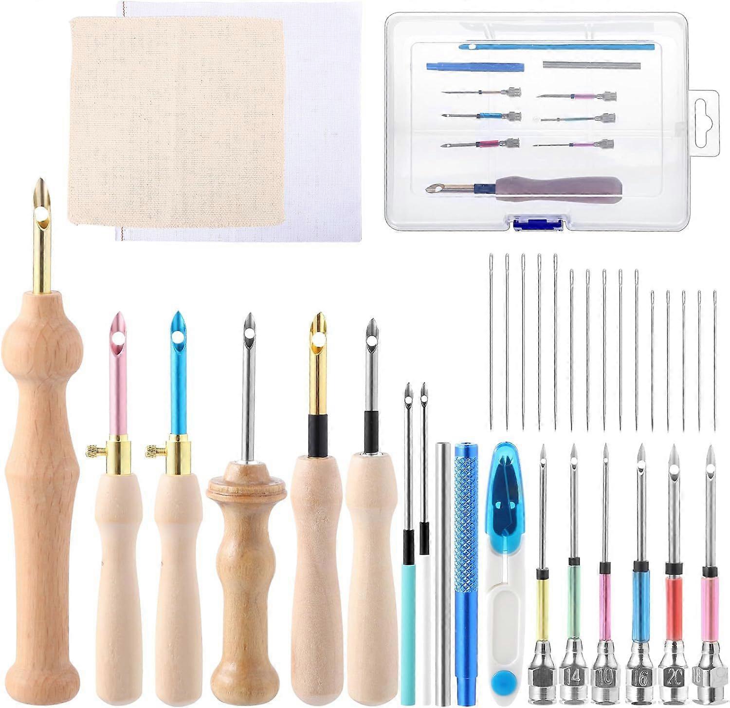 Punch Needle Embroidery Kit - Adjustable Punch Needle Tool for Beginner DIY Craft Stitching