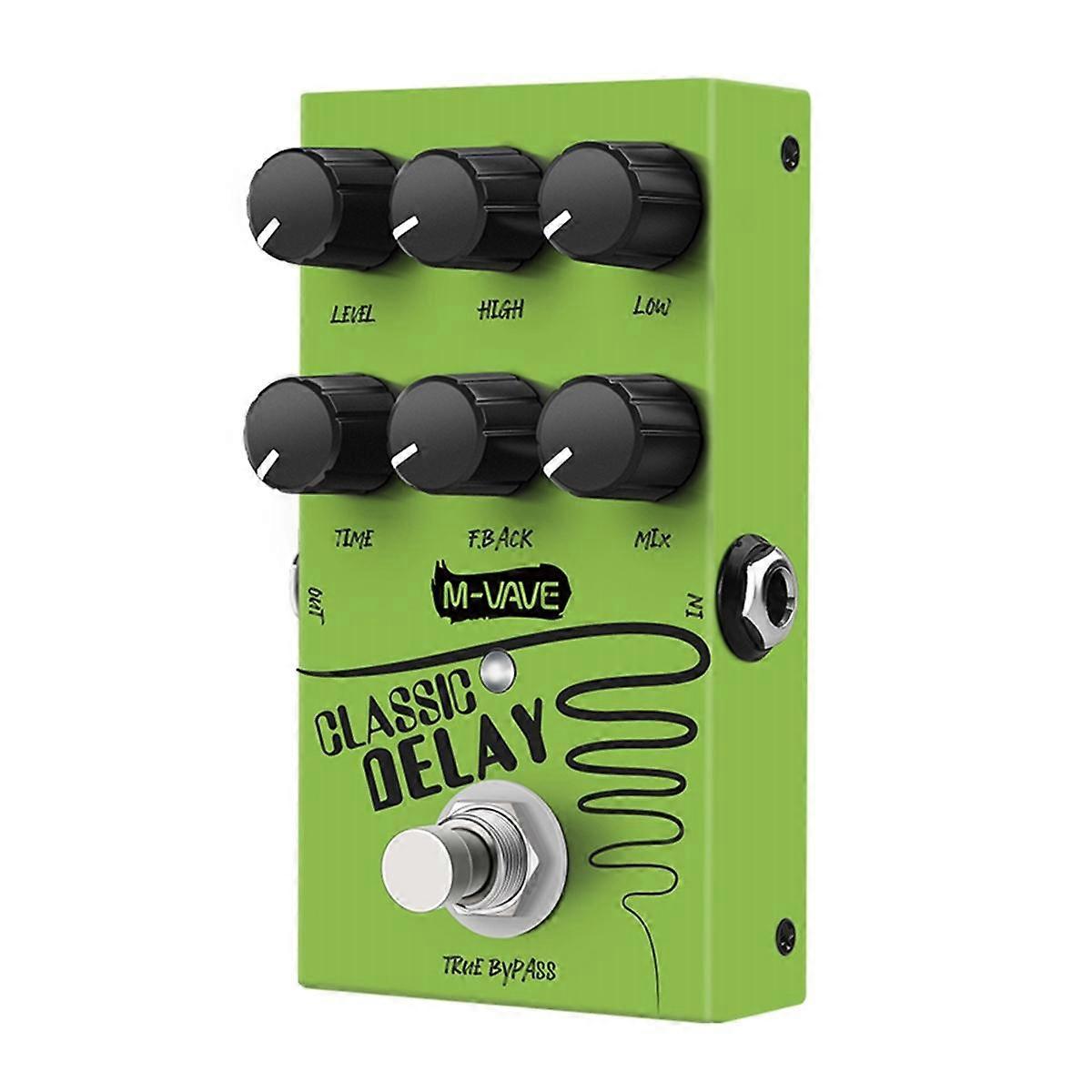 Klassisk Delay Guitar Effect Pedal, True Bypass 600ms Delay Time Guitar Effects Pedal för elgitarrbas