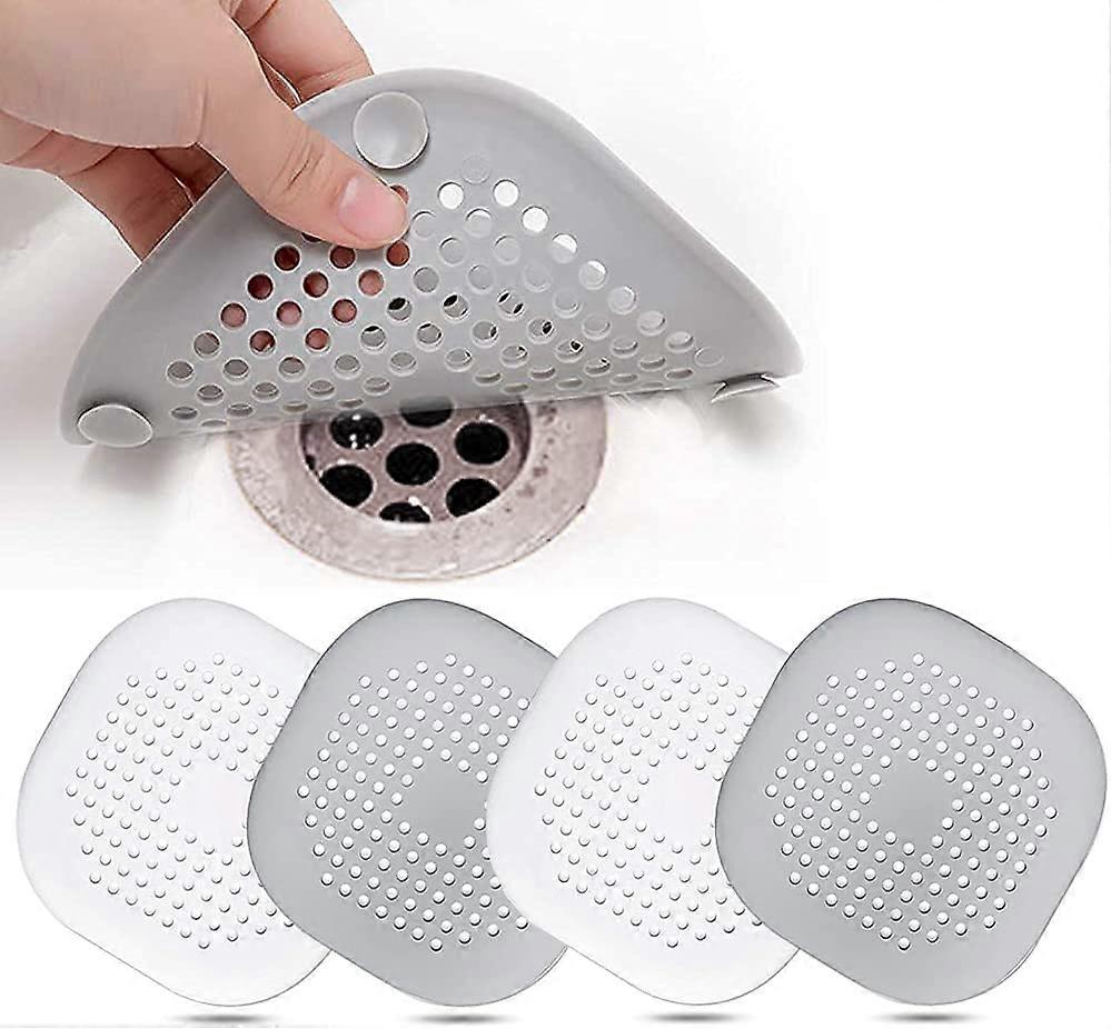 4 Pcs Silicone Drain Protector,with Suction Cup, Kitchen And Bathroom Sink Strainer.