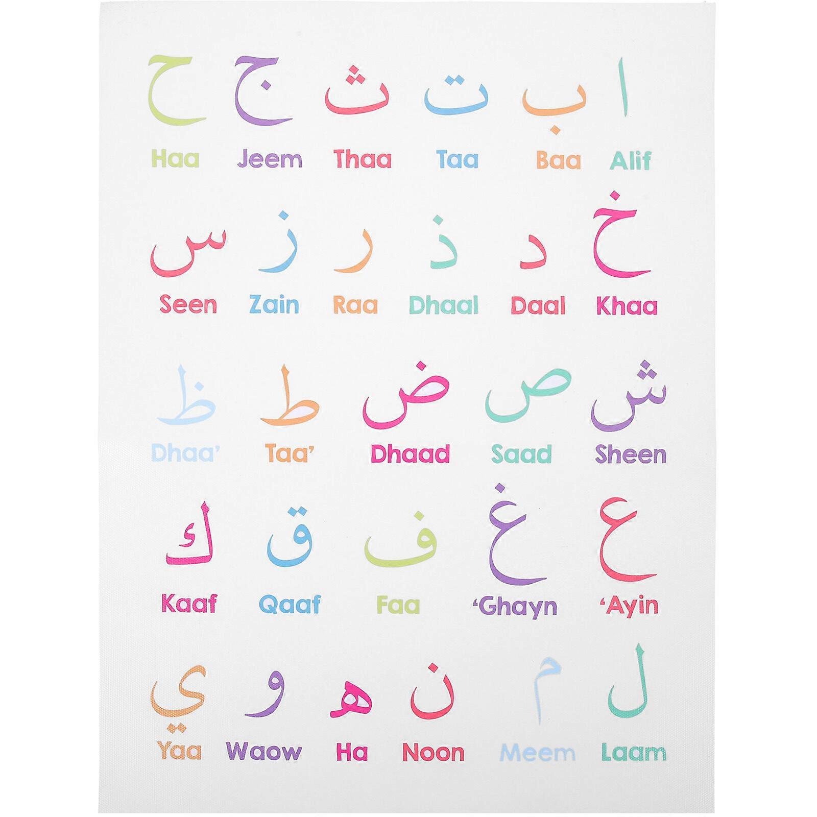 الأبجدية العربية ملصق ملصقات تعليمية تعلم الأطفال مخططات الحائط زخرفة غرفة اللعب
