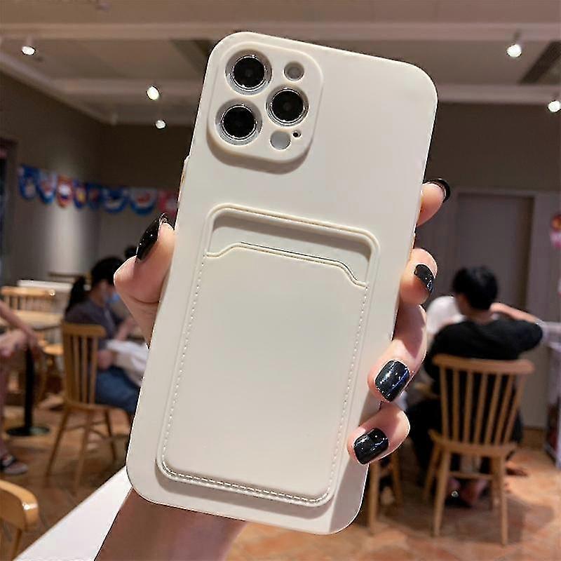 For Iphone 12 Pro Imitation Liquid Silicone Straight Edge Shockproof Full Coverage Case With Card Slot(black)