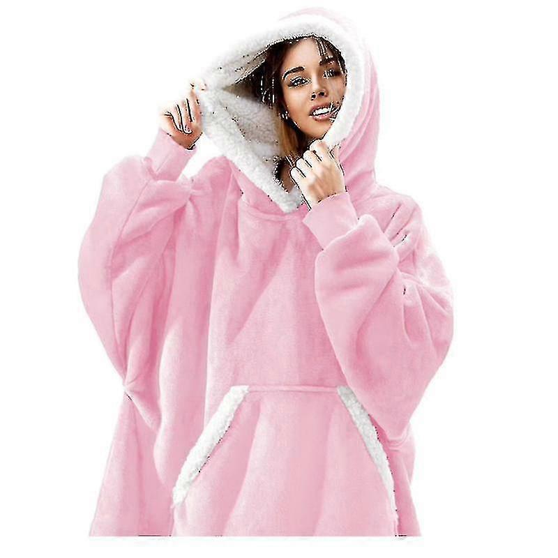 Cobertor de capuz oversized Wearable Lamb Velvet Lazy Cobertor Home Casual Pelúcia Suéter com capuz um tamanho se encaixa em todos