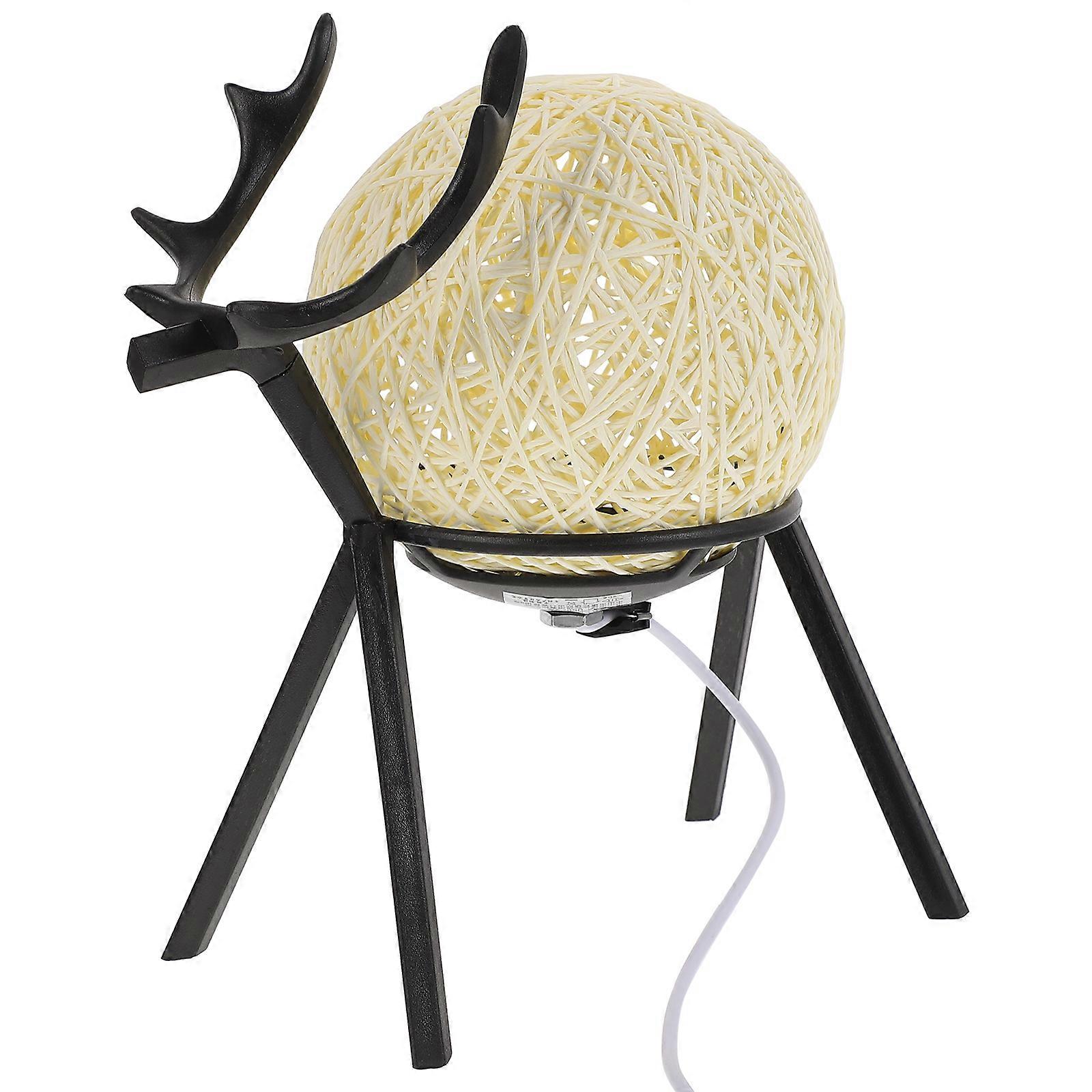 Creative Night Light Decorative Rattan Ball Elk Shaped Light USB Desktop Lamp