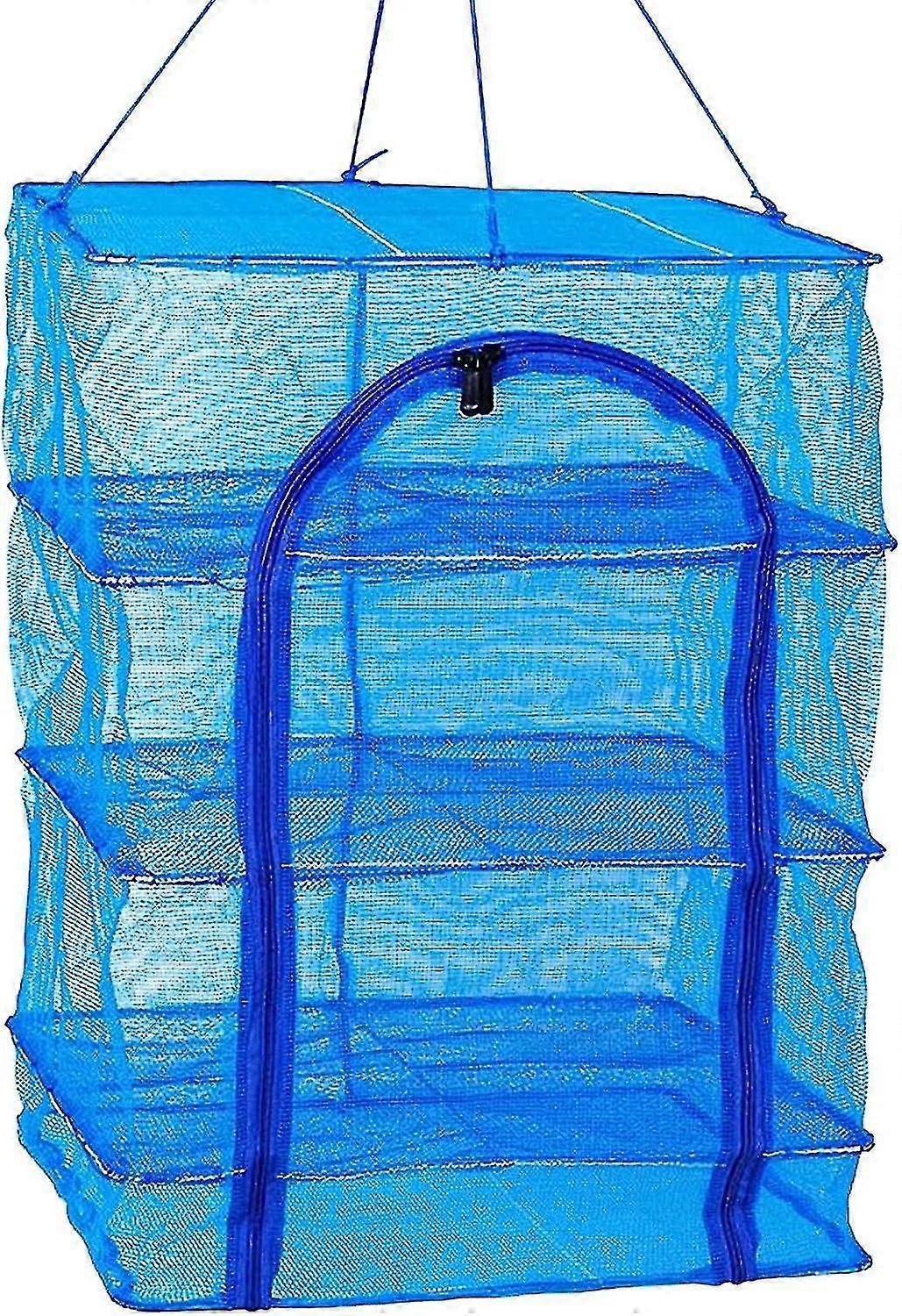 4 Layer Dry Rack,4 Layer Hanging Drying Rack - Folding Drying Rack With Two-way Separating Zippers For Shrimp Fish Fruit Vegetables