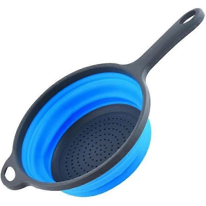 Collapsible Colander with Handle, Silicone Collapsible Colander, Space-Saving Kitchen Collapsible Colander